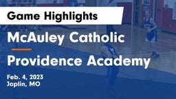 McAuley Catholic  vs Providence Academy Game Highlights - Feb. 4, 2023