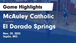 McAuley Catholic  vs El Dorado Springs  Game Highlights - Nov. 29, 2023