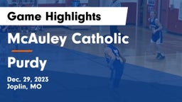 McAuley Catholic  vs Purdy  Game Highlights - Dec. 29, 2023