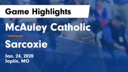 McAuley Catholic  vs Sarcoxie  Game Highlights - Jan. 24, 2020