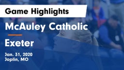 McAuley Catholic  vs Exeter  Game Highlights - Jan. 31, 2020