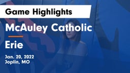 McAuley Catholic  vs Erie  Game Highlights - Jan. 20, 2022