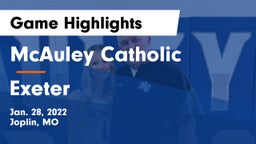 McAuley Catholic  vs Exeter  Game Highlights - Jan. 28, 2022