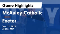 McAuley Catholic  vs Exeter  Game Highlights - Jan. 12, 2023