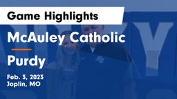 McAuley Catholic  vs Purdy  Game Highlights - Feb. 3, 2023