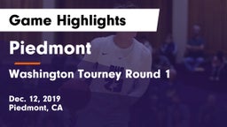 Piedmont  vs Washington Tourney Round 1 Game Highlights - Dec. 12, 2019