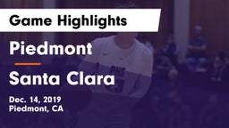 Piedmont  vs Santa Clara  Game Highlights - Dec. 14, 2019