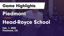 Piedmont  vs Head-Royce School Game Highlights - Feb. 1, 2020