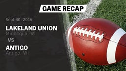 Recap: Lakeland Union  vs. Antigo  2016