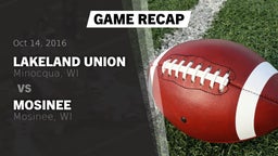 Recap: Lakeland Union  vs. Mosinee  2016