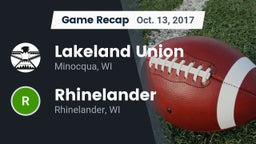 Recap: Lakeland Union  vs. Rhinelander  2017