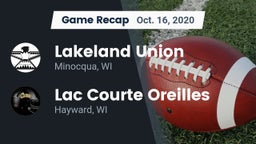 Recap: Lakeland Union  vs. Lac Courte Oreilles  2020