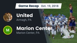 Recap: United  vs. Marion Center  2018