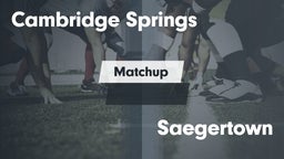 Matchup: Cambridge Springs vs. Saegertown  2016