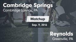 Matchup: Cambridge Springs vs. Reynolds  2016