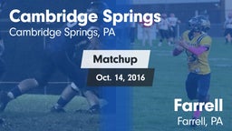 Matchup: Cambridge Springs vs. Farrell  2016