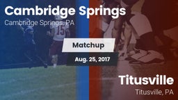 Matchup: Cambridge Springs vs. Titusville  2017