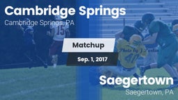 Matchup: Cambridge Springs vs. Saegertown  2017