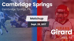 Matchup: Cambridge Springs vs. Girard  2017