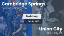Matchup: Cambridge Springs vs. Union City  2017