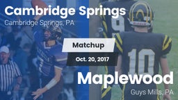 Matchup: Cambridge Springs vs. Maplewood  2017