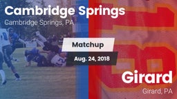 Matchup: Cambridge Springs vs. Girard  2018