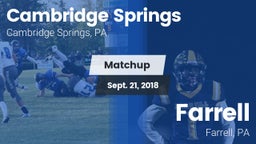 Matchup: Cambridge Springs vs. Farrell  2018
