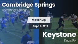 Matchup: Cambridge Springs vs. Keystone  2019