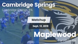 Matchup: Cambridge Springs vs. Maplewood  2019