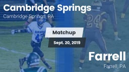 Matchup: Cambridge Springs vs. Farrell  2019