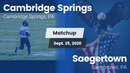 Matchup: Cambridge Springs vs. Saegertown  2020