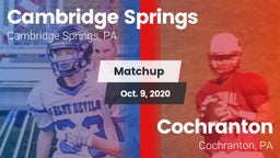 Matchup: Cambridge Springs vs. Cochranton  2020