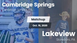 Matchup: Cambridge Springs vs. Lakeview  2020
