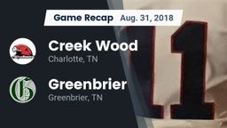 Recap: Creek Wood  vs. Greenbrier  2018
