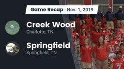 Recap: Creek Wood  vs. Springfield  2019
