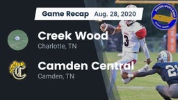 Recap: Creek Wood  vs. Camden Central  2020