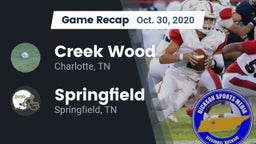 Recap: Creek Wood  vs. Springfield  2020