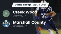 Recap: Creek Wood  vs. Marshall County  2021