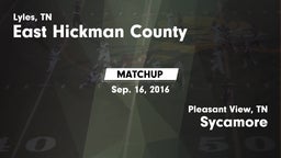 Matchup: East Hickman County vs. Sycamore  2016