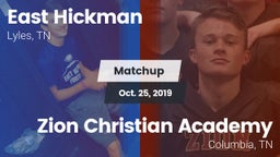 Matchup: East Hickman High vs. Zion Christian Academy  2019