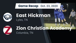 Recap: East Hickman  vs. Zion Christian Academy  2020