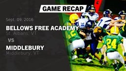 Recap: Bellows Free Academy  vs. Middlebury  2016