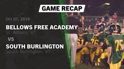 Recap: Bellows Free Academy  vs. South Burlington  2016