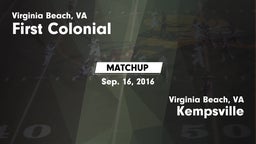 Matchup: First Colonial vs. Kempsville  2016