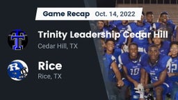 Recap: Trinity Leadership Cedar Hill vs. Rice  2022