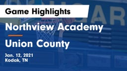 Northview Academy vs Union County  Game Highlights - Jan. 12, 2021