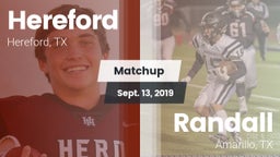 Matchup: Hereford vs. Randall  2019