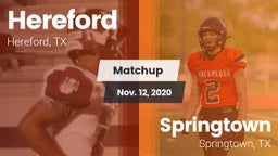 Matchup: Hereford vs. Springtown  2020
