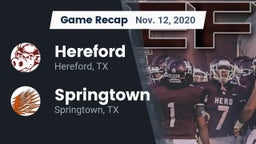 Recap: Hereford  vs. Springtown  2020
