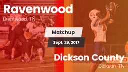 Matchup: Ravenwood High Schoo vs. Dickson County  2017
